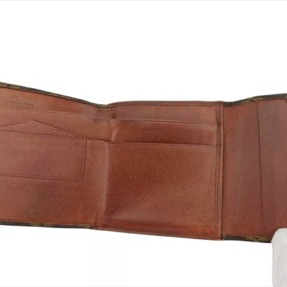 LOUIS VUITTON W Hook Wallet Monogram PVC x Leather-Authentic USED - Picture 6 of 9